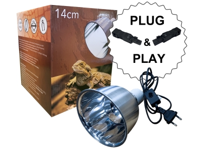 Alu Clamp - Klemmlampe / Reflector für UV Beleuchtungen oder Spotstrahler - bis max 100w - Grösse: Ø14cm