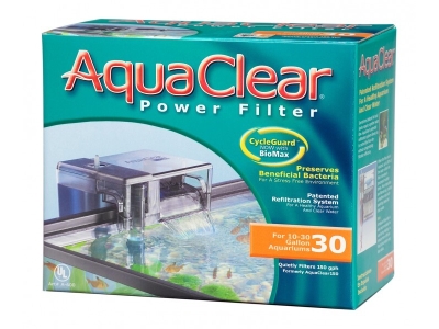 AquaClear Power Aquarienfilter für bis zu 38 - 114 Liter Aquarien - bis 568 L/H inkl. Filtermaterial