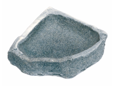 Eck- Futterschale / Wasserschale in Felsobtik - Farbe: Granite - 16,5x16,5x4cm