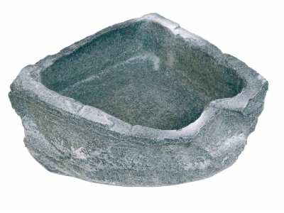 Eck- Futterschale / Wasserschale in Felsobtik - Farbe: Granite - 24x24x6cm