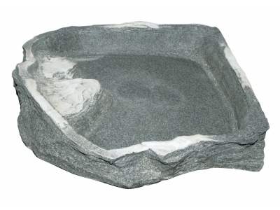 Eck- Futterschale / Wasserschale in Felsobtik - Farbe: Granite - 43x40x6cm