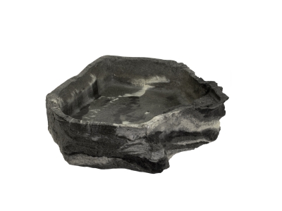 Eck- Futterschale / Wasserschale in Felsobtik - Farbe: Granite - 49x45x11cm