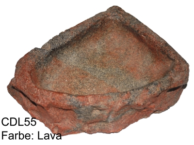 Eck- Futterschale / Wasserschale in Felsobtik - Farbe: Lava - 13x11,5x3,5cm