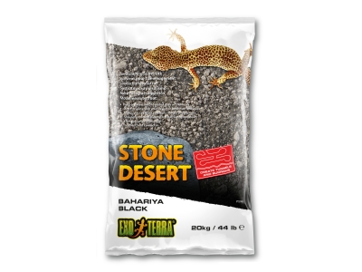 Exo Terra - Bahariya schwarz - 20Kg Stone Desert lehmhaltiger natürlicher Terrarium Bodengrund Ohne Chemikalien