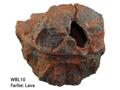 WET Box in Steinoptik Höhle für Reptilien und Amphibien 17x14x15cm - Farbe: Lava