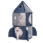 Vesper Rakete - Katzenspielturm mit 3 Ebenen aus hochwertigem Stoff mit Schlafkissen- 50x50x90cm
